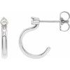 14 Karat White Gold .06 Carat Natural Diamond Hoop Earring