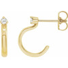 14 Karat Yellow Gold .06 Carat Natural Diamond Hoop Earring