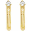 14 Karat Yellow Gold .06 Carat Natural Diamond Hoop Earring