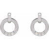14 Karat White Gold .08 Carat Natural Diamond Circle Earrings