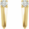 14 Karat Yellow Gold 0.16 Carat Natural Diamond Knife Edge Bar Earrings