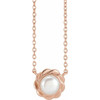 14 Karat Rose Gold Cultured White Freshwater Pearl 18 inch Necklace