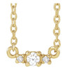 14 Karat Yellow Gold .04 Carat Natural Diamond 18 inch Necklace