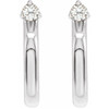 Platinum .06 Carat Natural Diamond Hoop Earring