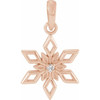 14 Karat Rose Gold .01 Carat Diamond Snowflake Pendant