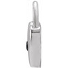 14 Karat White Gold Black Spinel Heart Lock Pendant