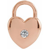 14 Karat Rose Gold White Sapphire Heart Lock Pendant