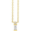 14 Karat Yellow Gold .07 Carat Natural Diamond Bar 18 inch Necklace