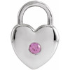 14 Karat White Gold Pink Sapphire Heart Lock Pendant