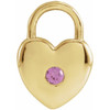 14 Karat Yellow Gold Pink Sapphire Heart Lock Pendant