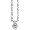 14 Karat White Gold Natural White Sapphire and .015 Carat Natural Diamond 18 inch Necklace