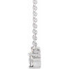 14 Karat White Gold Natural White Sapphire and .015 Carat Natural Diamond 18 inch Necklace