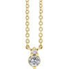 14 Karat Yellow Gold Natural White Sapphire and .015 Carat Natural Diamond 18 inch Necklace