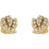 14 Karat Yellow Gold .07 Carat Natural Diamond Knot Earrings