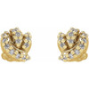 14 Karat Yellow Gold .07 Carat Natural Diamond Knot Earrings