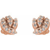 14 Karat Rose Gold .07 Carat Natural Diamond Knot Earrings