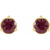 14 Karat Yellow Gold 3 mm Natural Rhodolite Garnet Cocktail Style Earrings