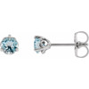 Platinum 3 mm Natural Sky Blue Topaz Cocktail Style Earrings