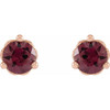 14 Karat Rose Gold 4 mm Rhodolite Garnet Cocktail Style Earrings