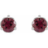 14 Karat White Gold 5 mm Rhodolite Garnet Cocktail Style Earrings