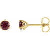 14 Karat Yellow Gold 4 mm Natural Rhodolite Garnet Cocktail Style Earrings