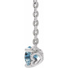 Platinum Natural Sky Blue Topaz Solitaire 18 inch Necklace