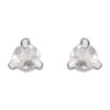 14 Karat White Gold .08 Carat Rose Cut Natural Diamond 3 Prong Claw Earrings