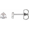 Platinum 0.20 Carat Rose Cut Natural Diamond 3 Prong Claw Earrings