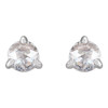 Platinum 0.20 Carat Rose Cut Natural Diamond 3 Prong Claw Earrings