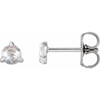 14 Karat White Gold 0.20 Carat Rose Cut Natural Diamond 3 Prong Claw Earrings