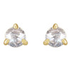 14 Karat Yellow Gold 0.20 Carat Rose Cut Natural Diamond 3 Prong Claw Earrings