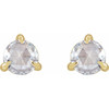 14 Karat Yellow Gold 0.25 Carat Rose Cut Natural Diamond 3 Prong Claw Earrings