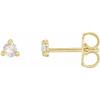 14 Karat Yellow Gold .04 Carat Rose Cut Natural Diamond 3 Prong Claw Earrings