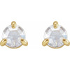 14 Karat Yellow Gold .04 Carat Rose Cut Natural Diamond 3 Prong Claw Earrings