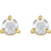 14 Karat Yellow Gold 0.13 Carat Rose Cut Natural Diamond 3 Prong Claw Earrings