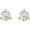 14 Karat Yellow Gold 1 Carat Rose Cut Natural Diamond 3 Prong Claw Earrings