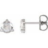 14 Karat White Gold 0.60 Carat Rose Cut Natural Diamond 3 Prong Claw Earrings
