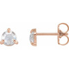 14 Karat Rose Gold 0.40 Carat Rose Cut Natural Diamond 3 Prong Claw Earrings