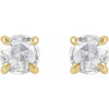 14 Karat Yellow Gold 0.60 Carat Rose Cut Natural Diamond 4 Prong Claw Earrings