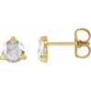 14 Karat Yellow Gold 0.60 Carat Rose Cut Natural Diamond 3 Prong Claw Earrings