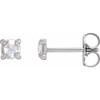 Platinum 0.60 Carat Rose Cut Natural Diamond 4 Prong Claw Earrings