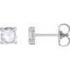 Platinum 0.75 Carat Rose Cut Natural Diamond 4 Prong Claw Earrings