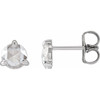 Platinum 0.60 Carat Rose Cut Natural Diamond 3 Prong Claw Earrings