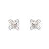 14 Karat White Gold .05 Carat Rose Cut Natural Diamond 4 Prong Claw Earrings