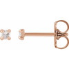 14 Karat Rose Gold .05 Carat Rose Cut Natural Diamond 4 Prong Claw Earrings