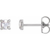 Platinum 0.16 Carat Rose Cut Natural Diamond 4 Prong Claw Earrings