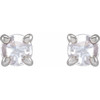 Sterling Silver 0.16 Carat Rose Cut Natural Diamond 4 Prong Claw Earrings