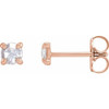 14 Karat Rose Gold 0.16 Carat Rose Cut Natural Diamond 4 Prong Claw Earrings