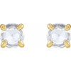 14 Karat Yellow Gold 0.75 Carat Rose Cut Natural Diamond 4 Prong Claw Earrings