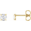 14 Karat Yellow Gold 0.33 Carat Rose Cut Natural Diamond 4 Prong Claw Earrings